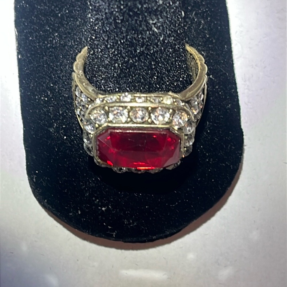 Heidi Daus Silver And Red Statement Ring - image 2